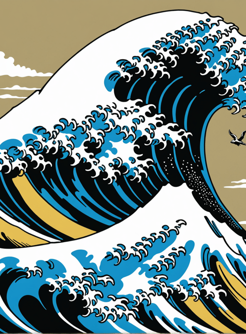 wave, sea, bird