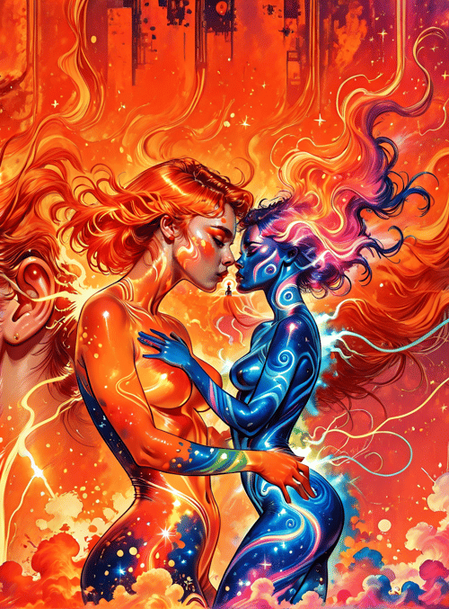 women, femme, art, surreal, figure, character, human, divine, spirit, cosmos