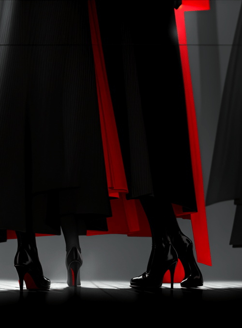 heels, dresses, silhouettes