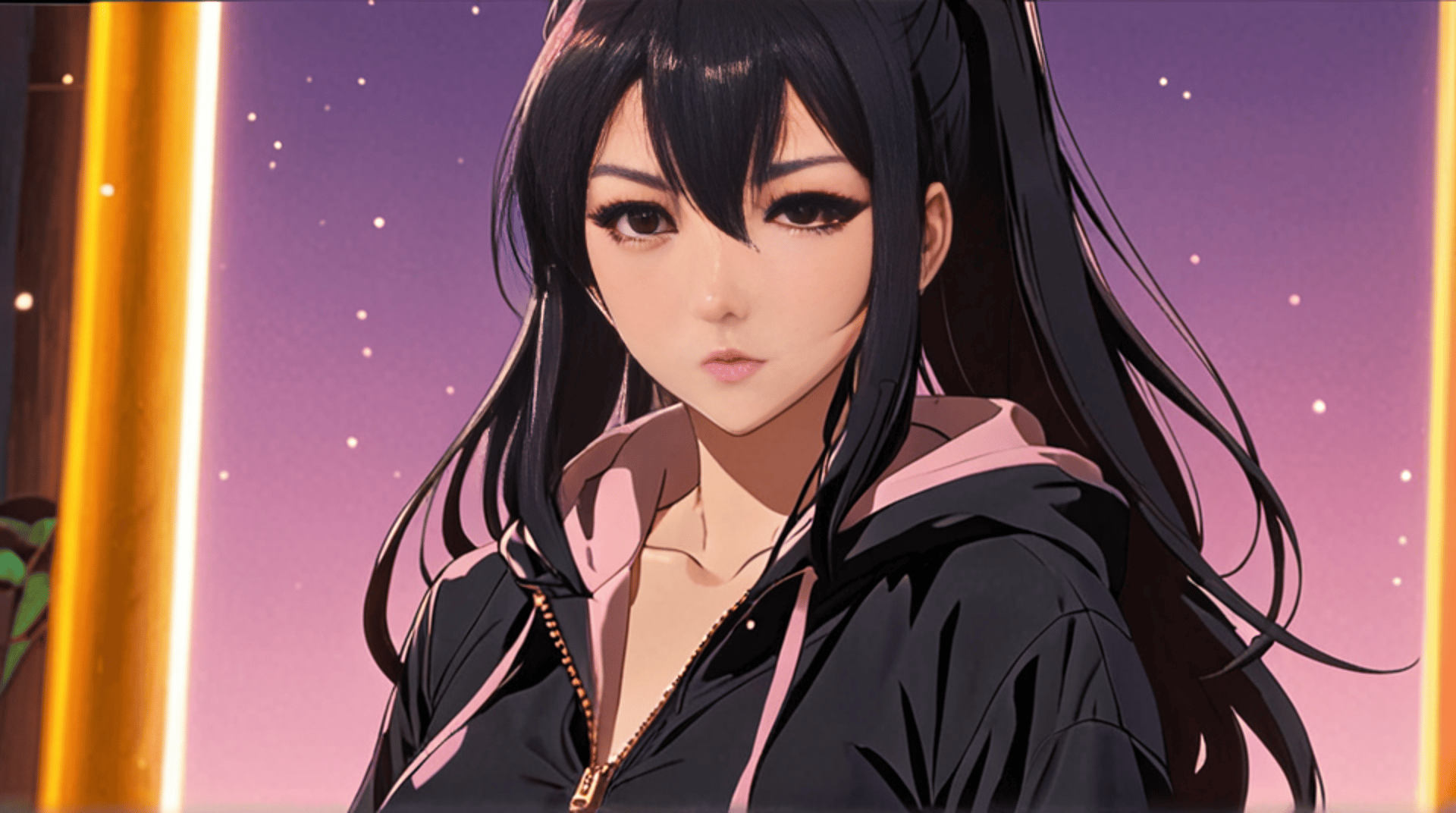 AI generated wallpaper featuring girl, anime, character