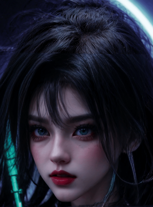 woman, neon