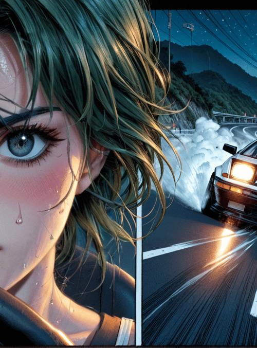 driver, car, road, night, mountain, windshield, steering wheel