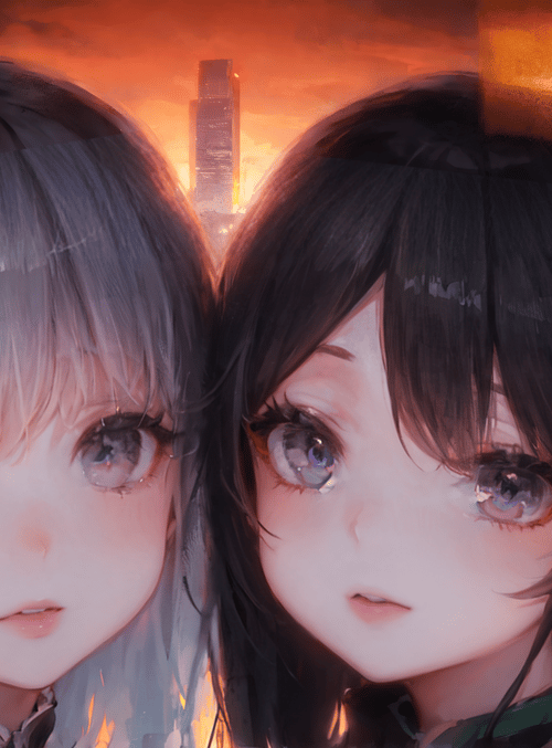 anime characters, twin girls