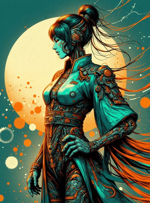 cyborg, woman, robot