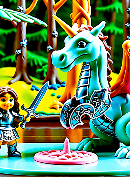 dragon, knight, forest, trees, sword, unicorn, giraffe
