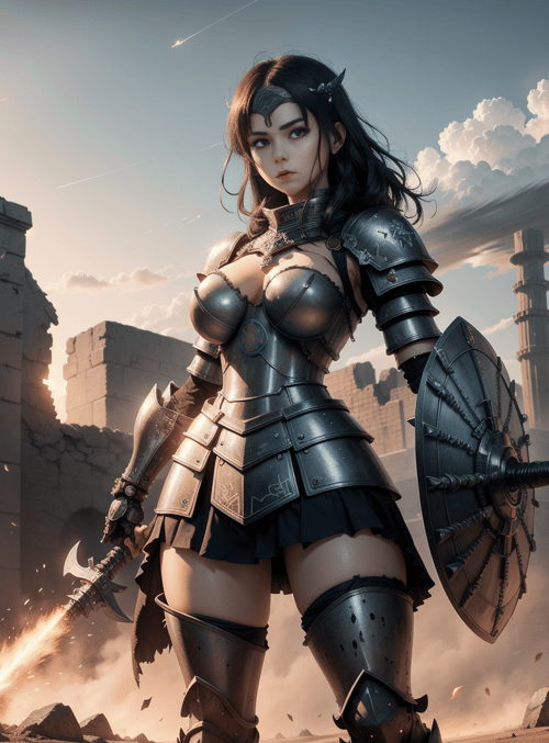 warrior, armor, shield