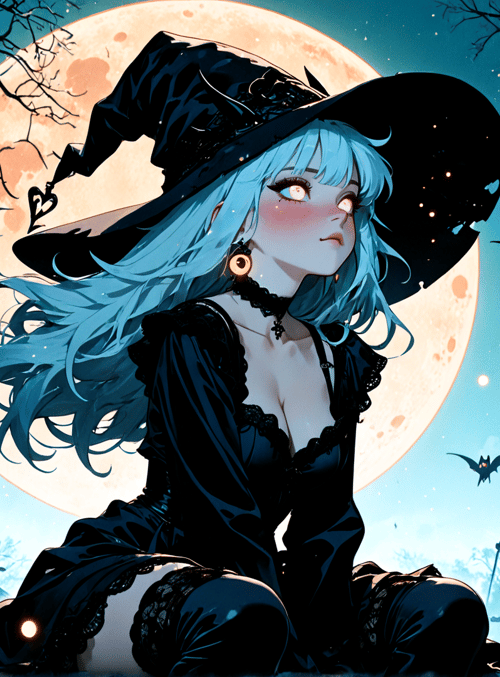 witch, pumpkin, bat, moon, tree, candle, garden, castle, earring, roses