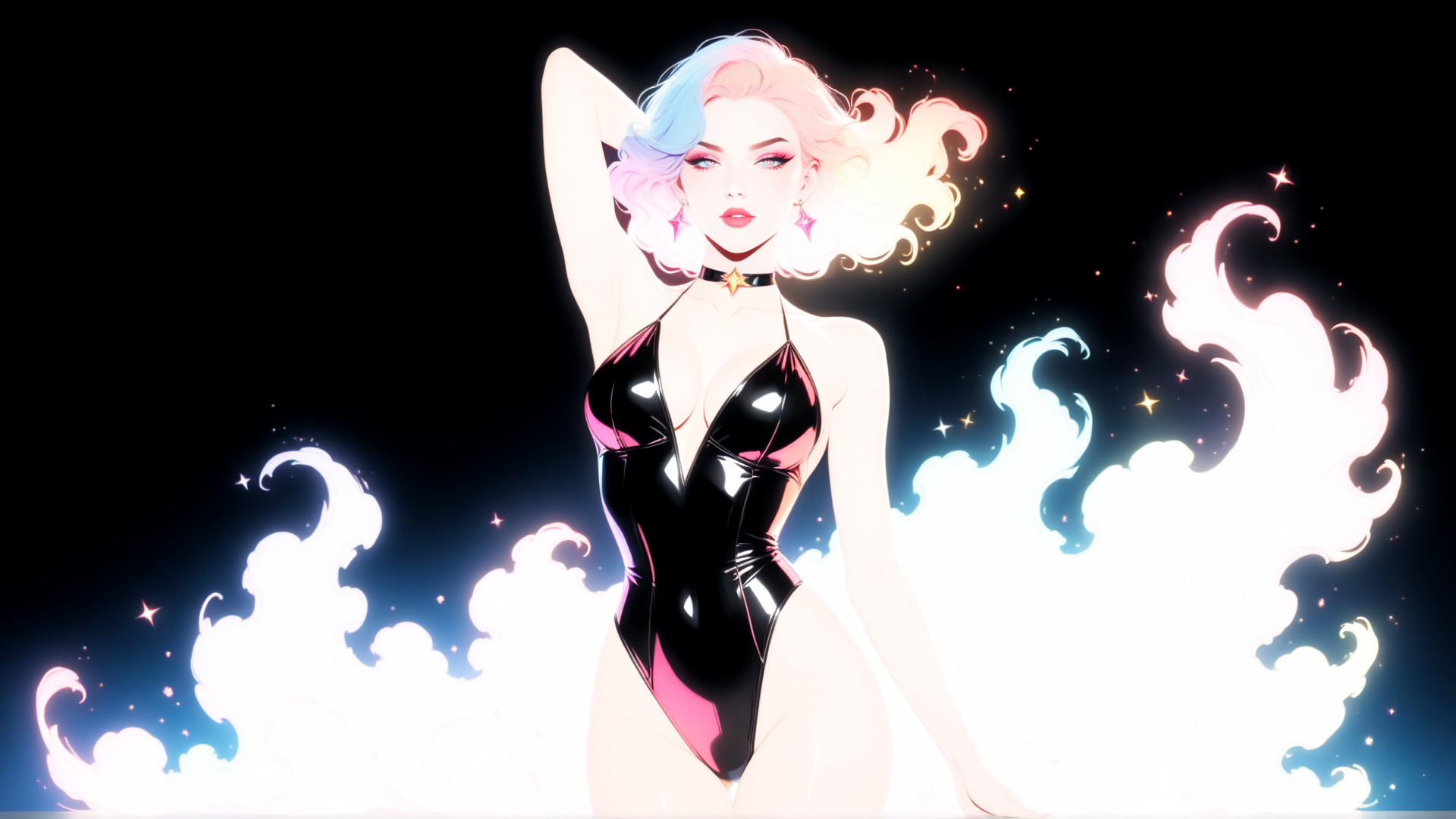 AI generated wallpaper featuring woman, mermaid, angel