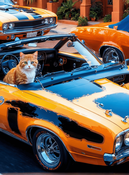 cats, cars, convertible