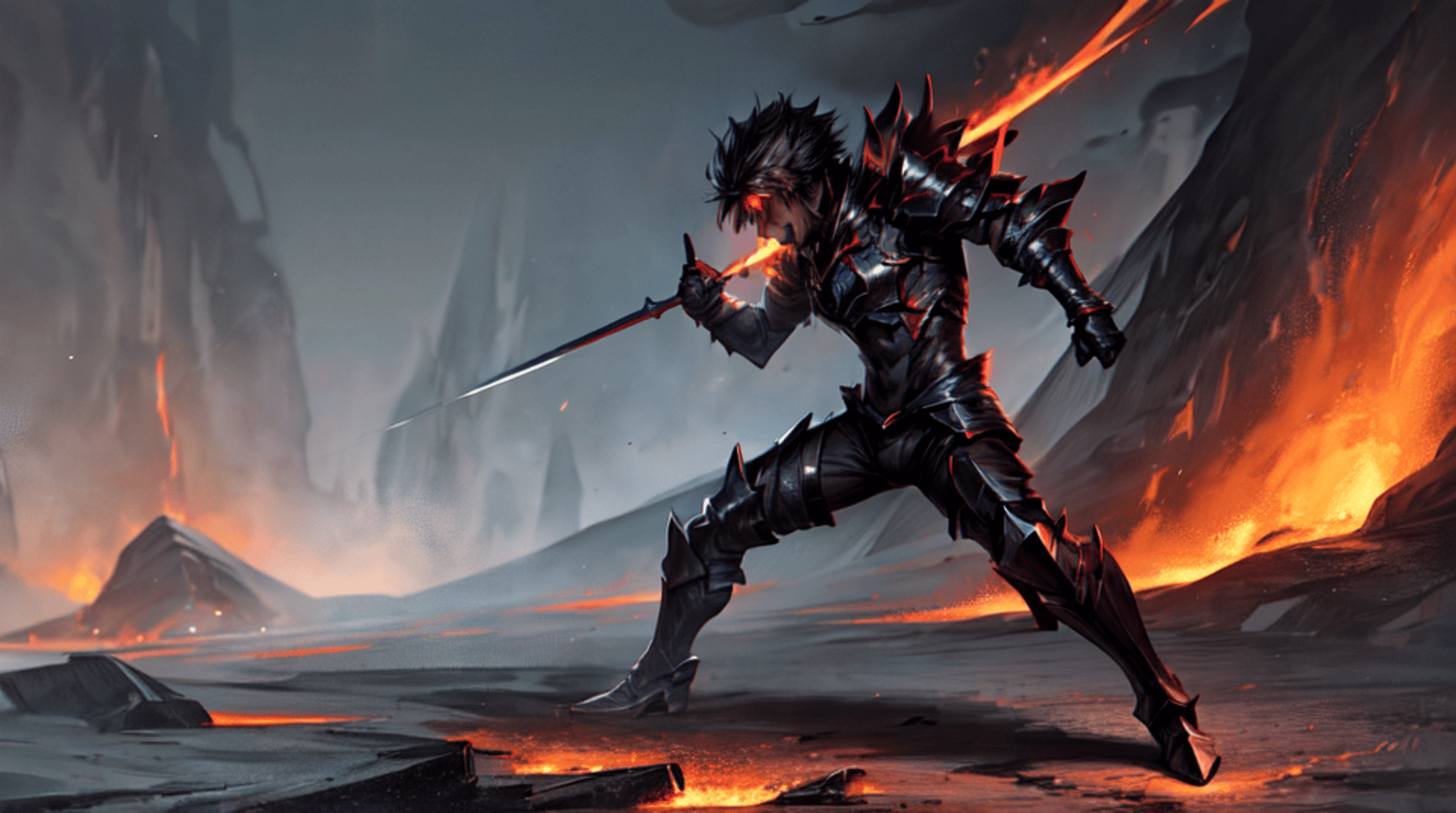 AI generated wallpaper featuring warrior, armor, sword