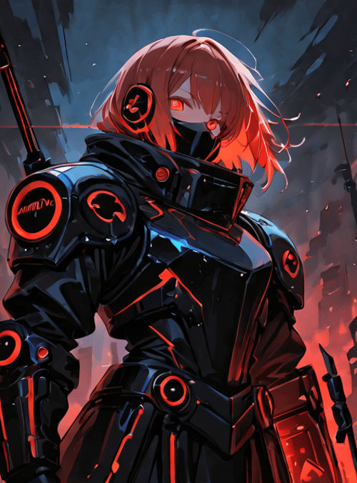cybernetic warrior, mecha, anime character