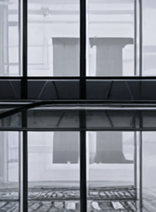 car, person, building, window, floor, glass
