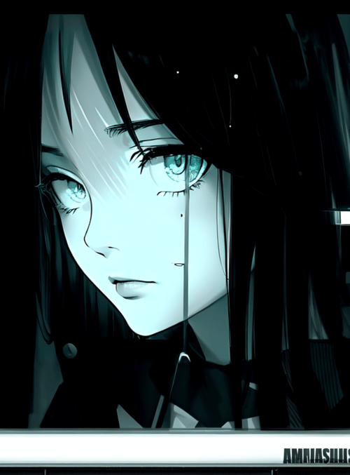 anime girl, window, rain