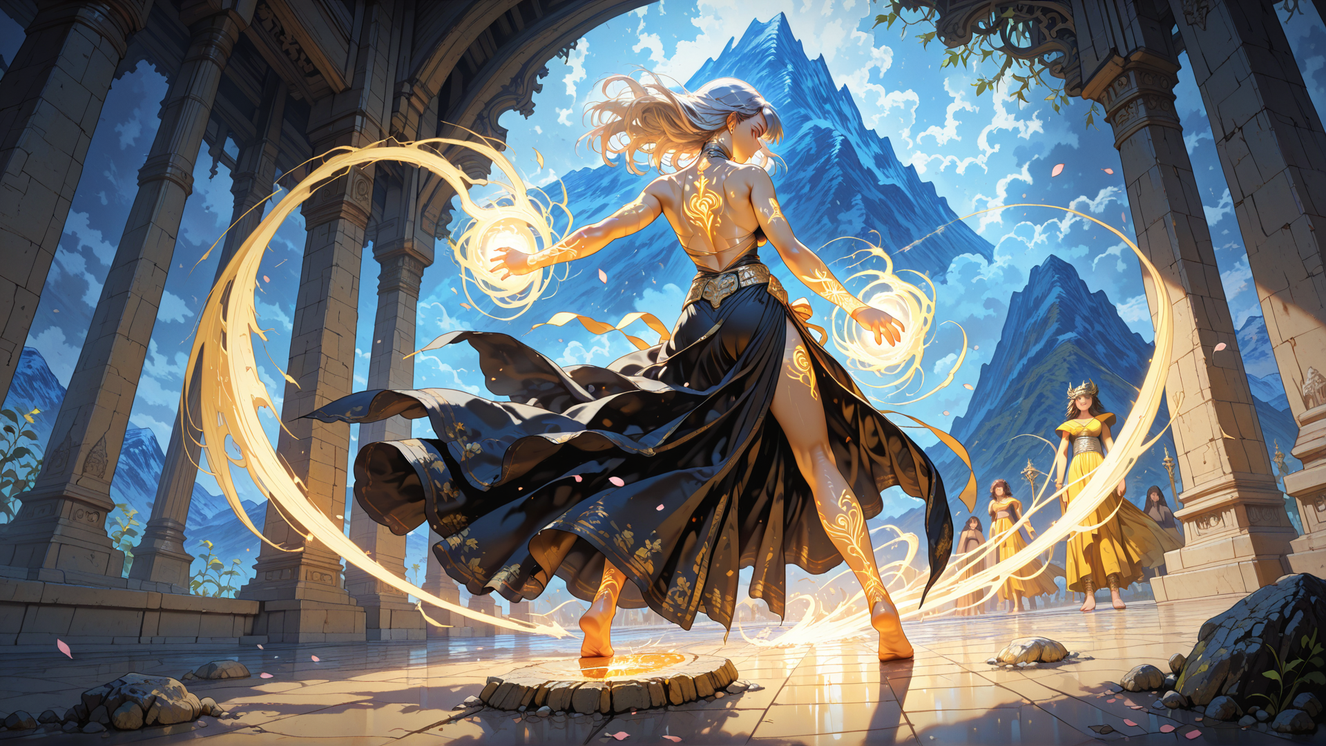 AI generated wallpaper featuring woman, mage, goddess