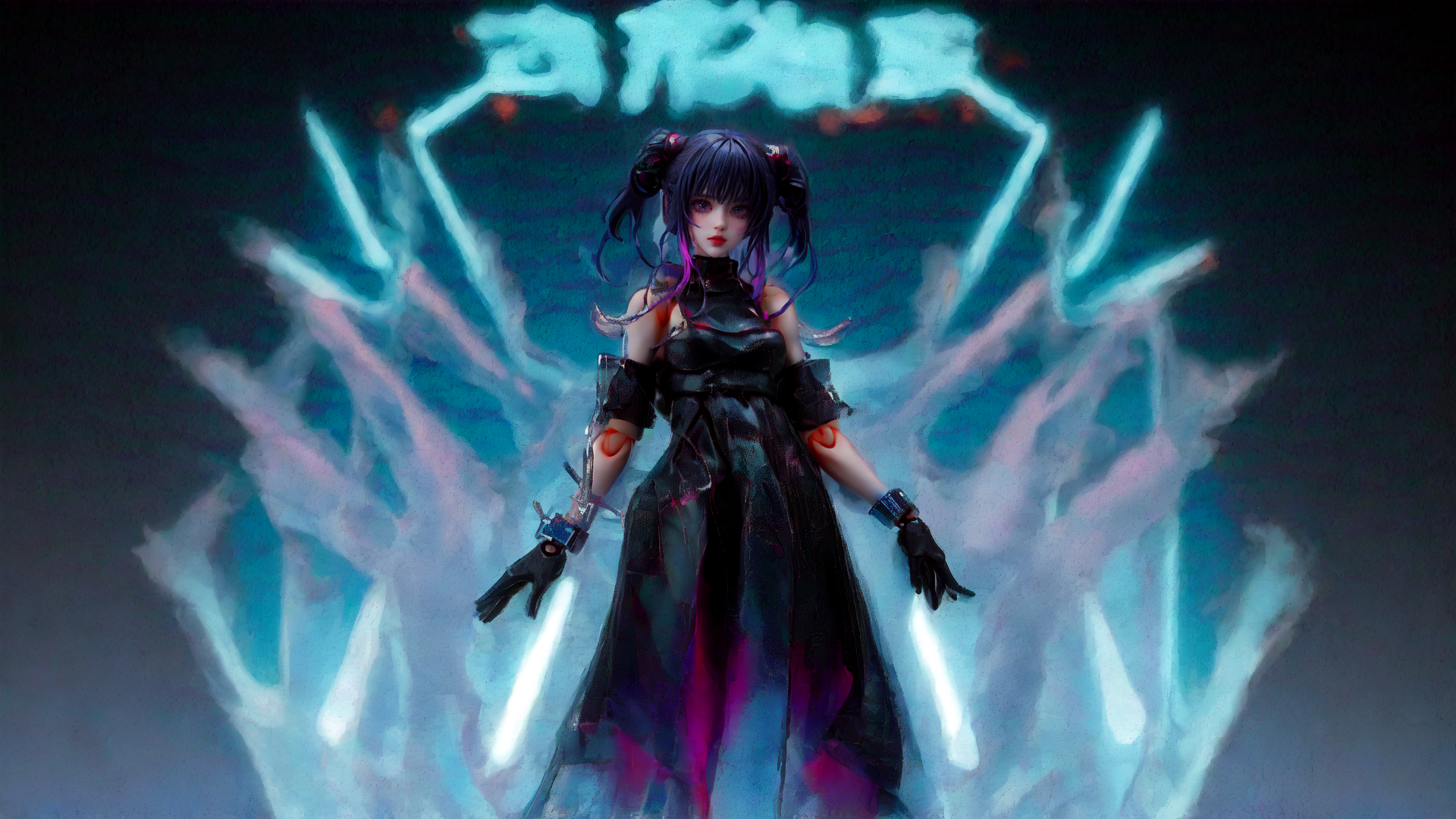 AI generated wallpaper featuring girl, character, anime