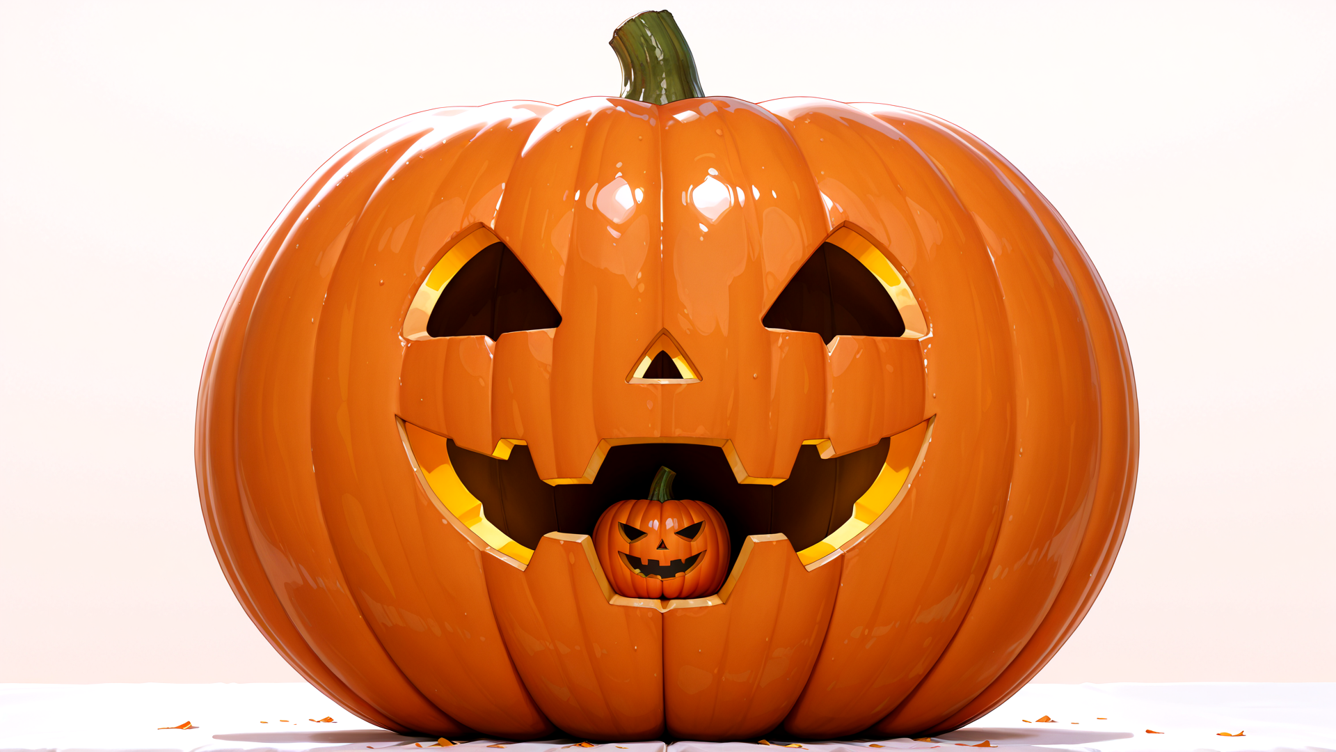 AI generated wallpaper featuring pumpkin, jack-o'-lantern, carved pumpkin, small pumpkin