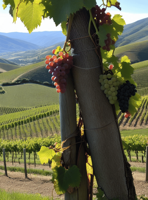 grapes, vineyard, mountains