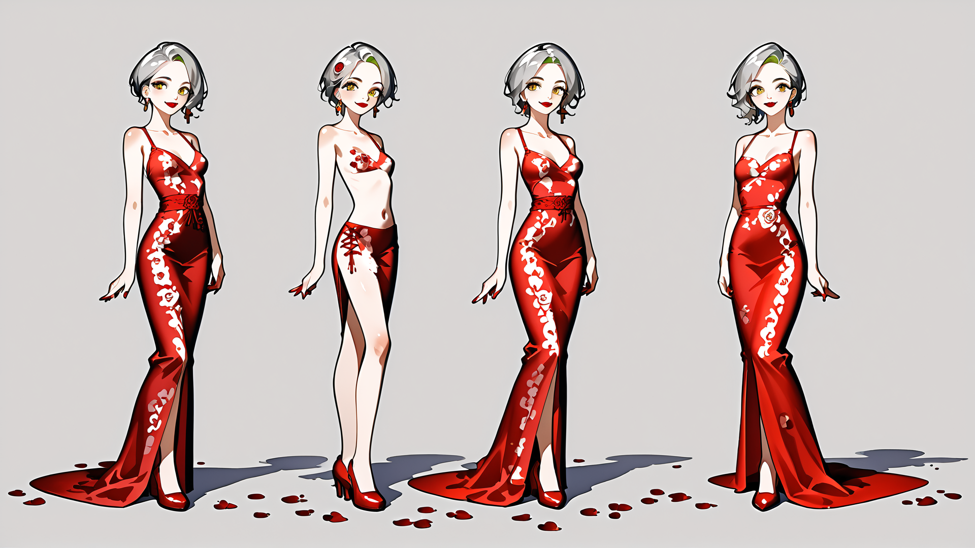 AI generated wallpaper featuring woman, dress, gown, fashion
