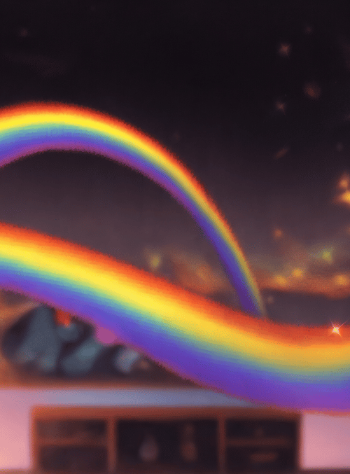 rainbow, stars, heart