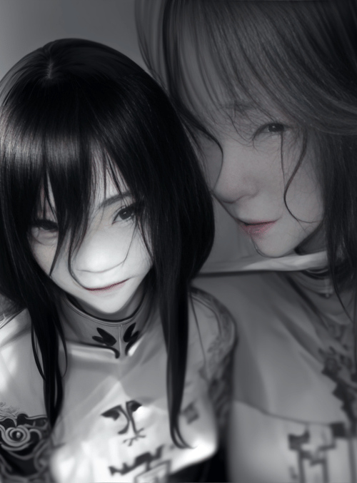 anime, characters, mirror