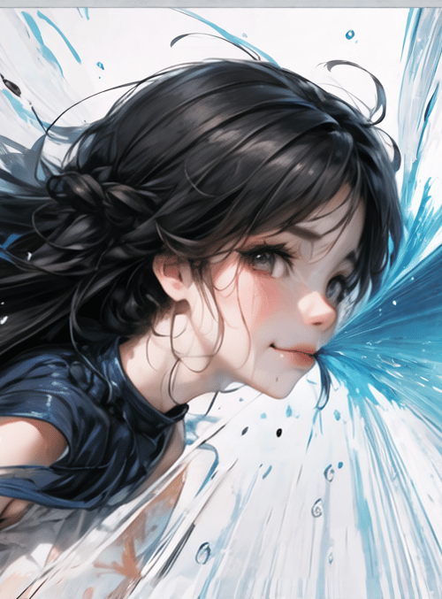 girl, water, hair