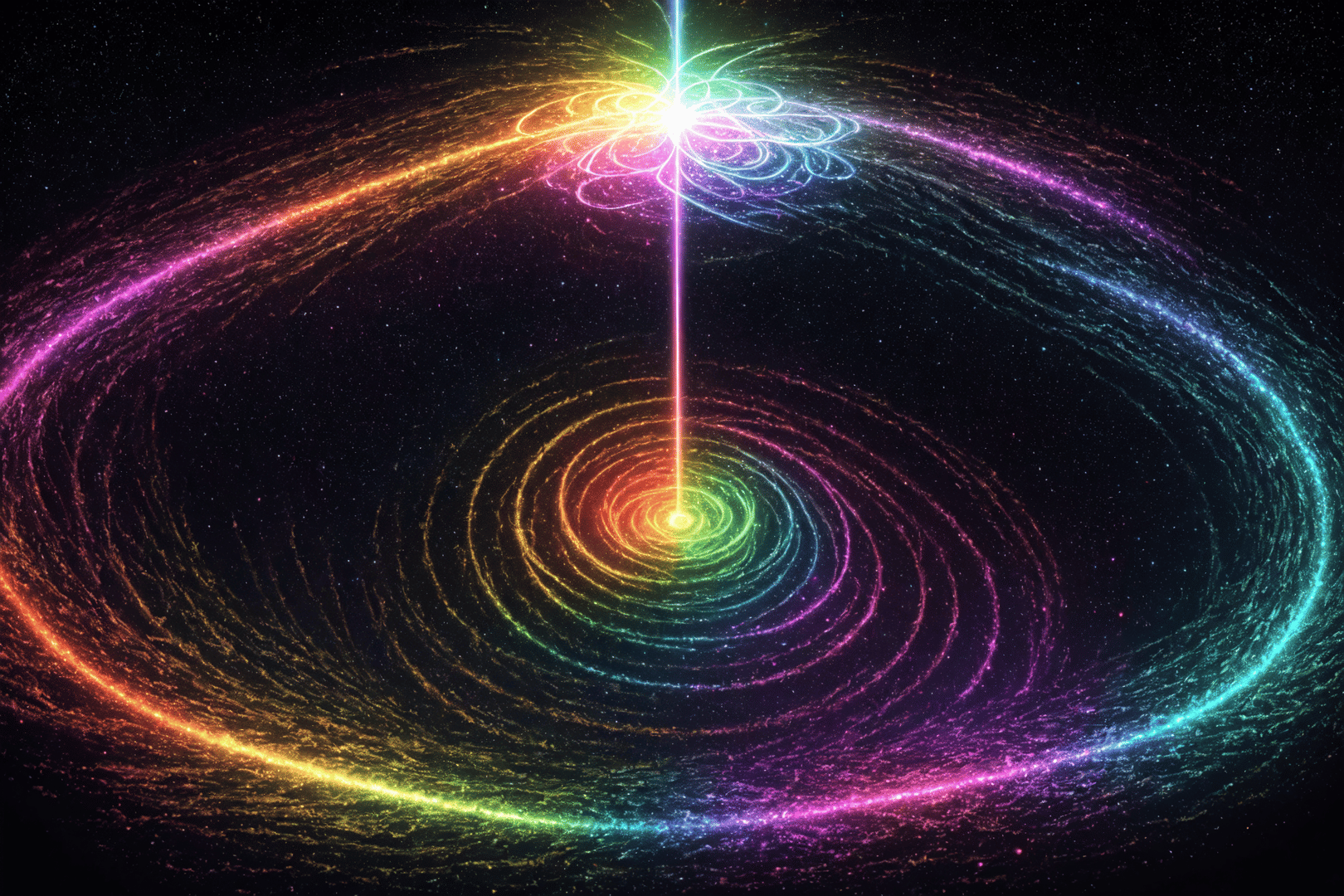 AI generated wallpaper featuring galaxy, light, spiral