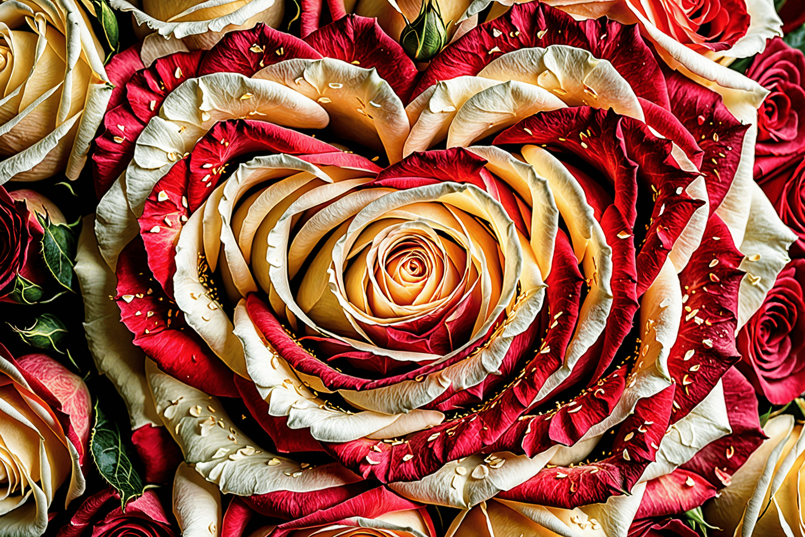 AI generated wallpaper featuring rose, flower, bouquet