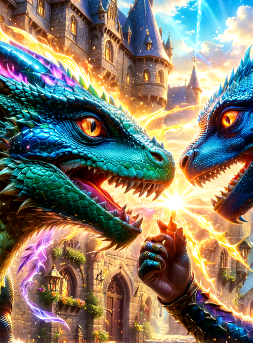 dragons, castle, magic