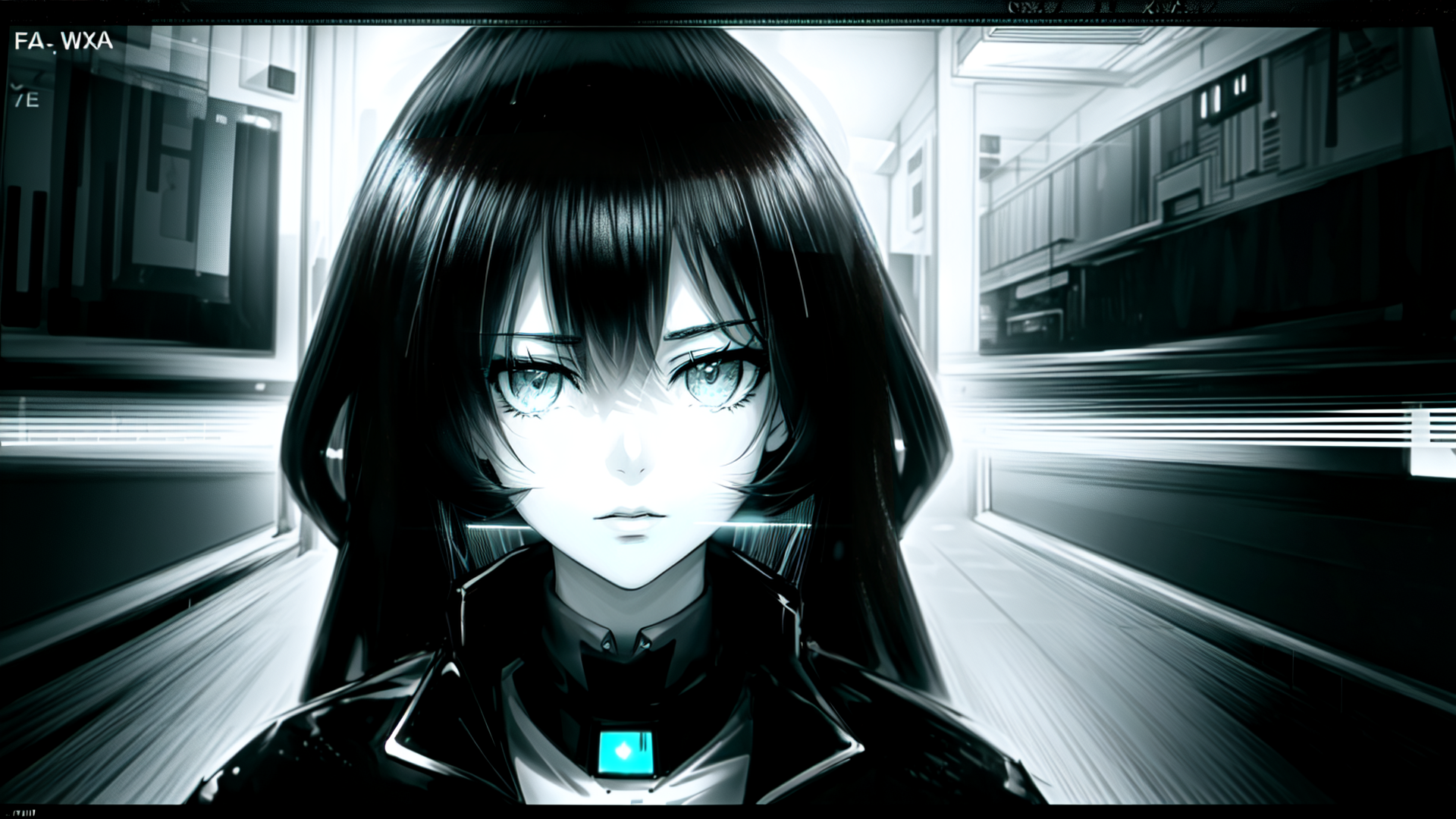 AI generated wallpaper featuring cyberpunk, anime, female
