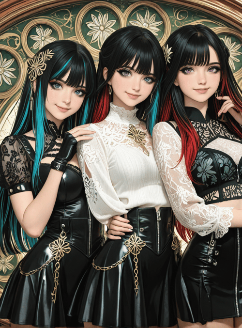 girls, anime, models