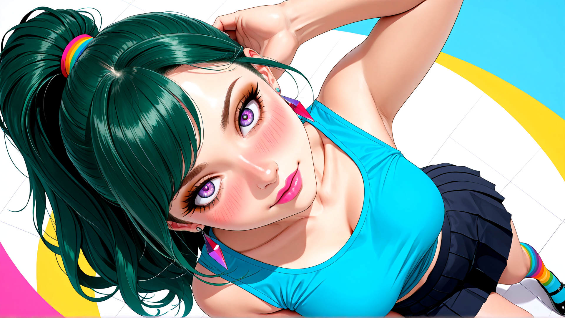 AI generated wallpaper featuring girl, woman, youth