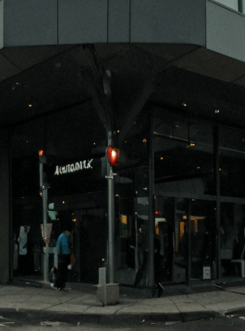 building, street, pedestrian, traffic light, store, sign, car, window, crosswalk, sidewalk