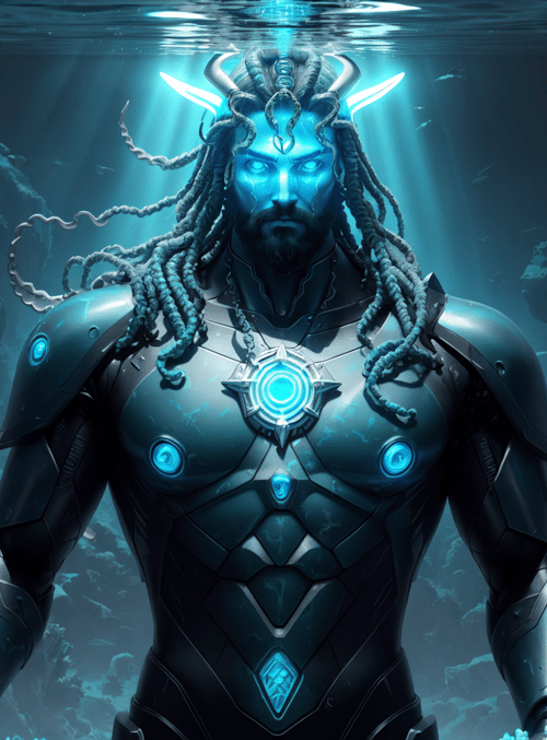 merman, armor, underwater