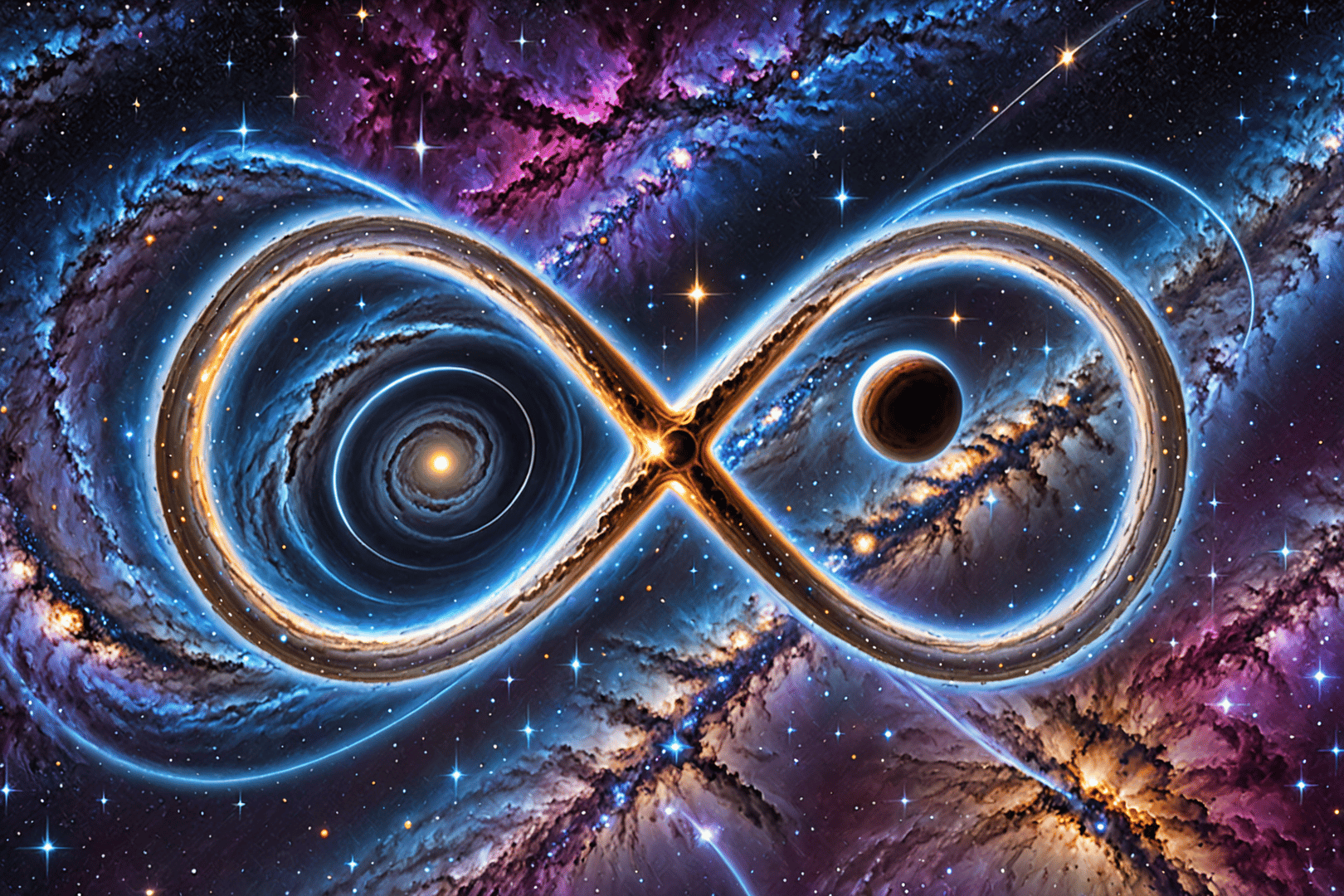 AI generated wallpaper featuring infinity, galaxy, universe