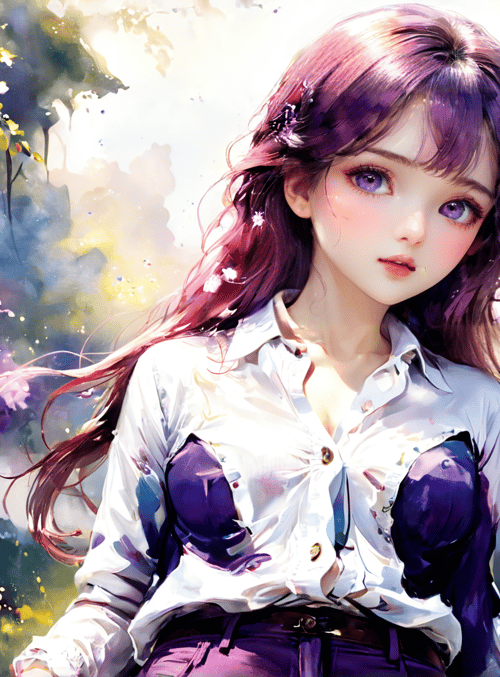 girl, nature, flowers