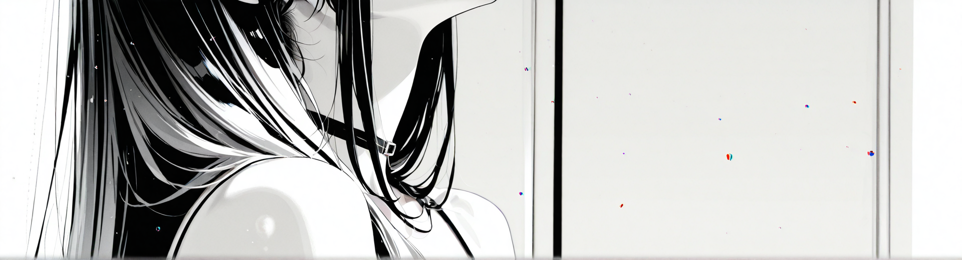 AI generated wallpaper featuring hair, woman, back, shoulder, straps