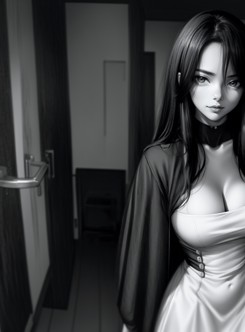 woman, corridor
