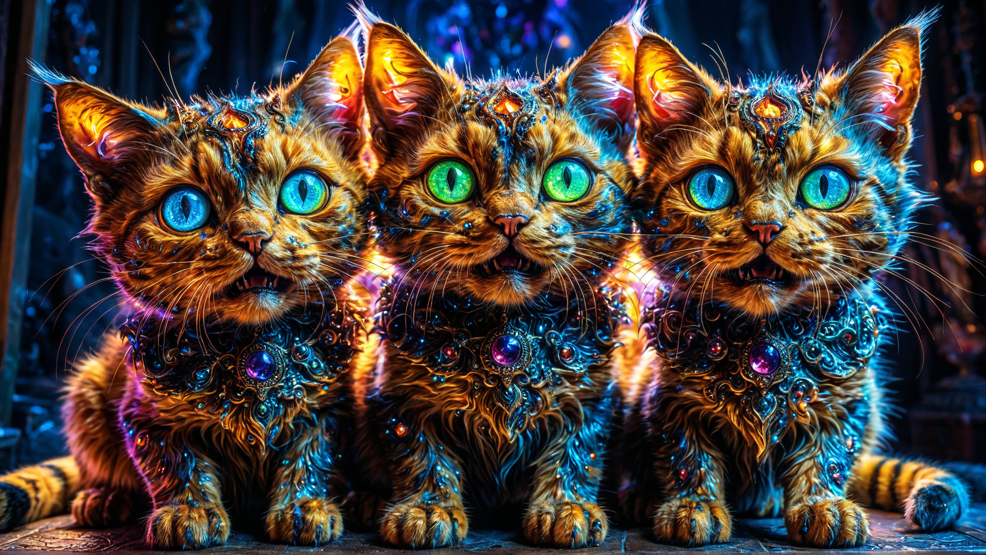 AI generated wallpaper featuring cats
