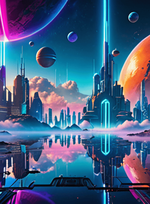 cityscape, space, reflection