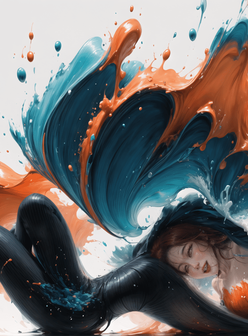 woman, paint, surreal
