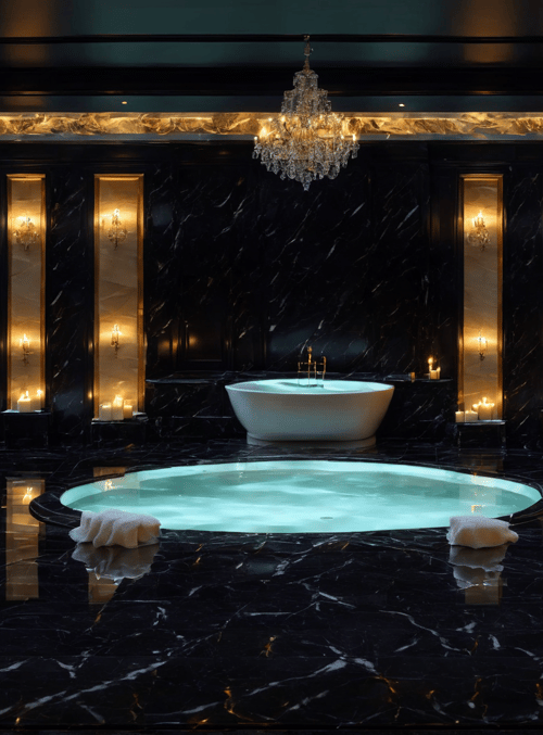 bathroom, bathtub, candles