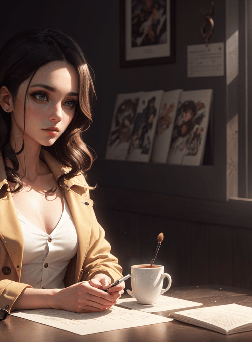 woman, coffee, book