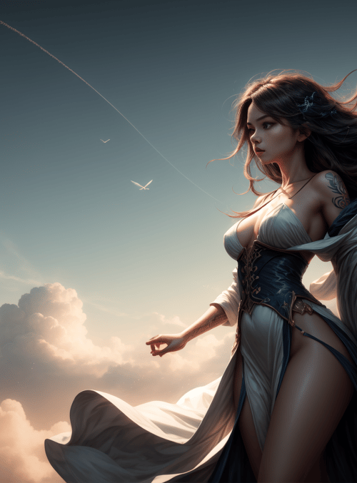 angel, woman, wings