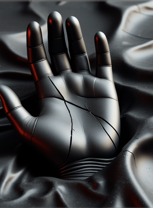 hand, cracked surface
