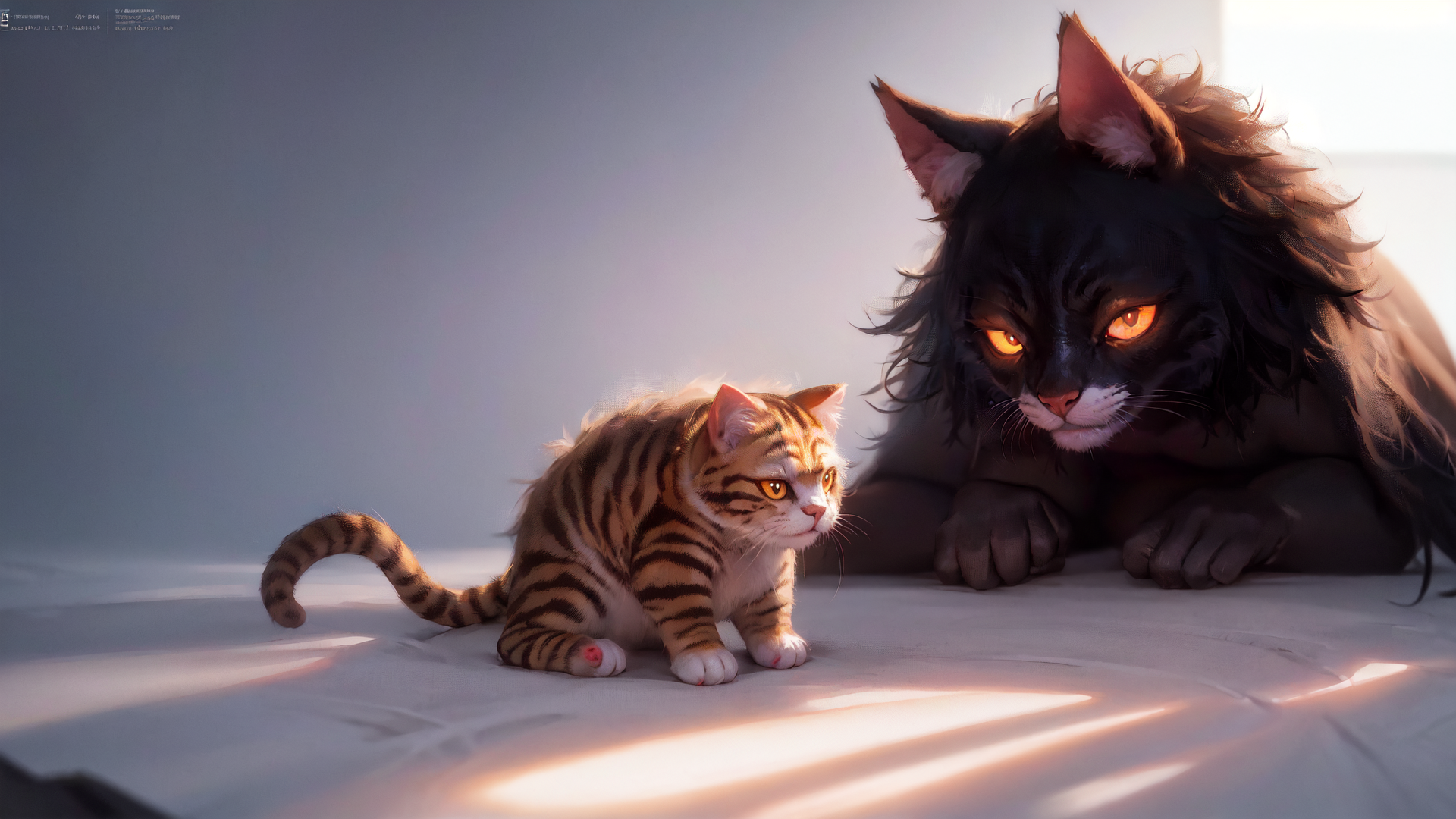 AI generated wallpaper featuring cat, kitten, animal