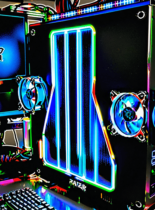 computer, gaming, rgb, case, fans, keyboard, monitor, razer, lighting, custom