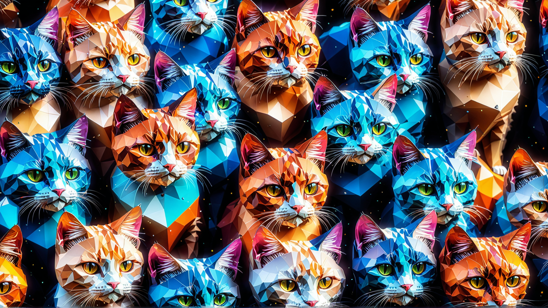 AI generated wallpaper featuring cats