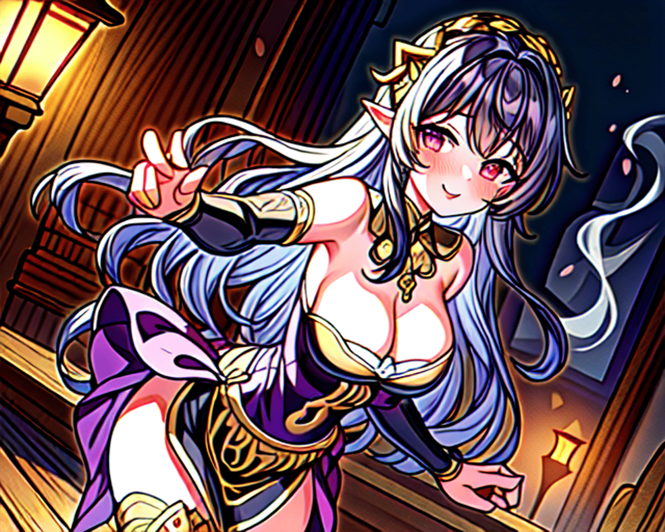 AI generated wallpaper featuring elf, woman, character