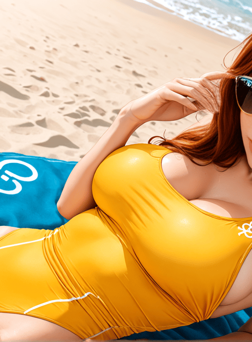 woman, beach, swimsuit