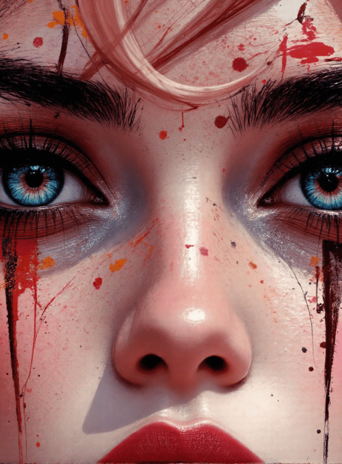 face, eyes, paint, woman